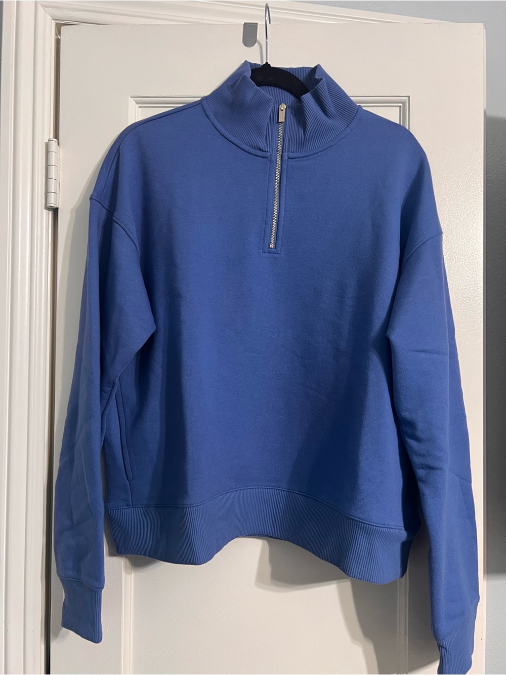 Splendid  Blue Half-Zip Turtleneck Sweatshirt